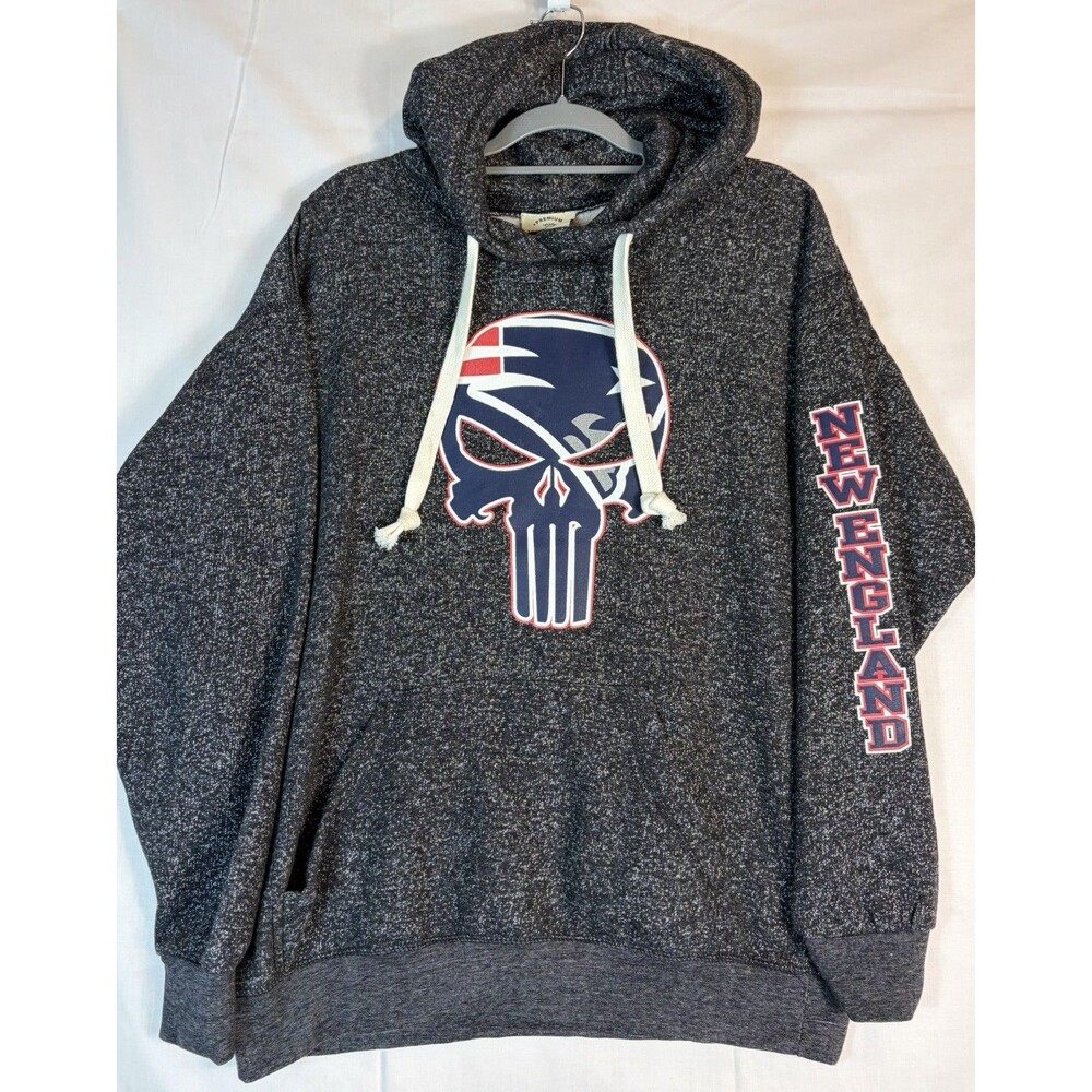 Jon Lauren Hoodie New England Patriots Skull Punisher NFL Football Men’s Large
